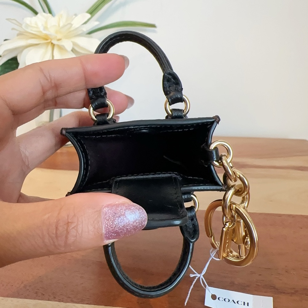 NWT Coach North/South Mini Tote Bag Charm In‎ Signature Canvas - Picture 4 of 5